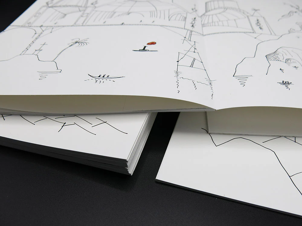 Saul Steinberg - 4 Leporellos: The Line / Types of Architecture / Shores of the Mediterranean / Cities of Italy (Rare) - Image 7